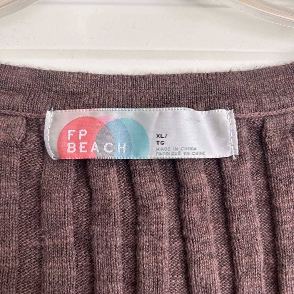 Free People Ribbed V-Neck Sweater - Picture 2 of 2